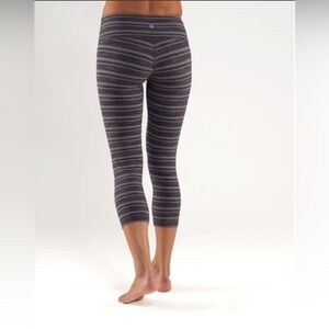 Lululemon BSG Wunder Under Crop Black Stripes